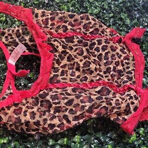 Jezebel Red and Leopard Print Tank Top